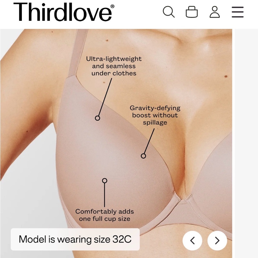 Black Push-Up Bra from ThirdLove. 36A. Never worn. Only tried on. - Picture 4 of 5